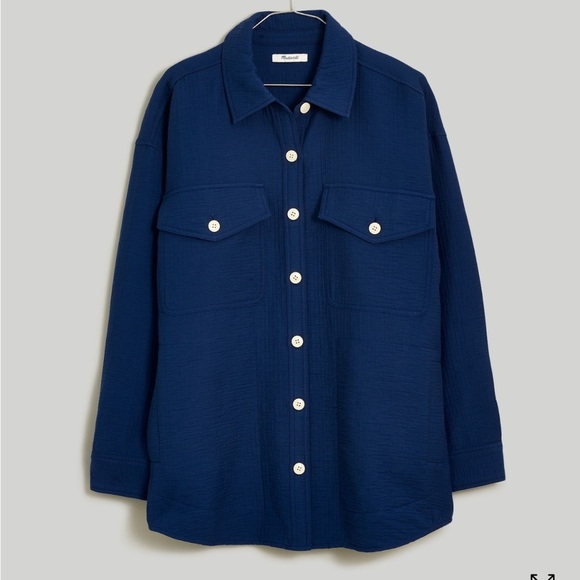 Madewell NWT Superoversized Shirt Jacket Shacket Sz XL Pockets Layers - Picture 5 of 13